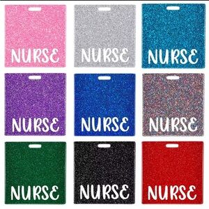 Acrylic Glitter Nurse Badge Buddy for nurse